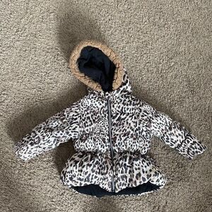 pacific trails little girls 12 month leopard print puffer jacket